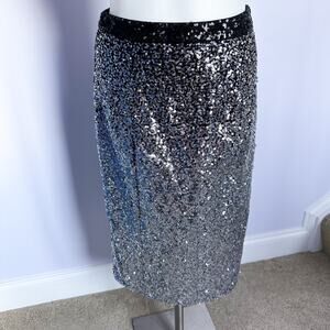 Nikibiki Silver Sequin Pencil Skirt | Size Small | Glamorous Sparkle
